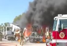 भीषण विमान हादसे में 2 की मौत, टेक्सास में ट्रकों पर गिरा प्लेन, भड़की आग में सब जलकर राख