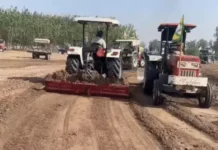 संगरूर से अमृतसर पहुंचे 100 ट्रैक्टर — बाढ़ प्रभावित खेतों से रेत हटाने का काम शुरू