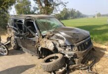 जुलाना में स्कॉर्पियो हादसा: नीलगाय से बचने में बिगड़ा नियंत्रण, छह युवक घायल scorpio crash