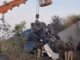हाईवे हादसा: फ्लाईओवर से गिरे भारी वाहन में चालक की जान गई Narnaul accident