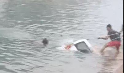 Car Fell Into Canal