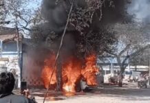 अनाज मंडी में खड़ी लग्जरी कार में अचानक भड़की आग, बड़ा हादसा टला Farrukhnagar BMW Fire