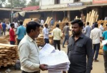 लकड़ी मंडी में 55 लाख का पर्ची फर्जीवाड़ा timber market scam