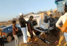 हाईवे पर भीषण टक्कर, चार वाहन आपस में भिड़े; बाल-बाल बचे यात्री Rewari accident