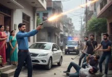 पानीपत में गाड़ी खड़ी करने को लेकर चली गोली: पड़ोसियों में विवाद बढ़ा, वकील ने किया हवाई फायर