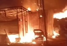 भीषण अग्निकांड, टीन ढांचे में रखा सामान जलकर खाक Faridabad fire