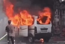 चलती कार में लगी भीषण आग, चालक ने कूदकर बचाई जान Sonipat car fire