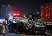 गुरुग्राम में बड़ा हादसा: कैंटर ने सरकारी स्कॉर्पियो को मारी टक्कर, AETO सहित 4 स्टाफ घायल