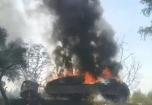 जींद में चलते ट्रक में भड़की आग, चालक ने कूदकर बचाई जान Jind truck fire