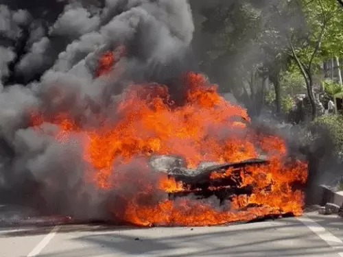 Chandigarh BMW fire