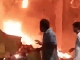 बाजार में आग से हड़कंप, जूते-चप्पल की दुकान में धमाकों के बाद मची भगदड़ Nuh fire incident