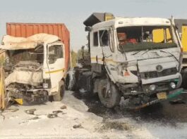 हाईवे पर भीषण टक्कर: डिवाइडर तोड़कर गलत दिशा में घुसे ट्रॉले से भिड़े वाहन, लंबा जाम Rewari Accident