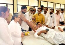 केंद्रीय मंत्री मनोहर लाल के जन्मदिन पर लगाया गया रक्तदान शिविर Safidon blood donation camp