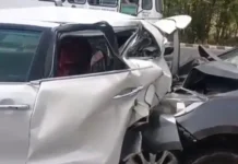हांसी में अचानक ब्रेक लगने से बड़ा सड़क हादसा, रोडवेज बस और दो कारें भिड़ीं Hansi Accident