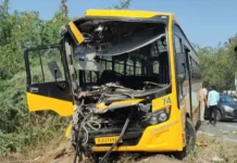 बच्चों से भरी स्कूल बस हादसे का शिकार, समय रहते टला बड़ा हादसा Rewari Accident