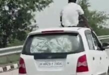 फरीदाबाद में कार की छत पर बैठकर स्टंट पड़ा भारी, ट्रैफिक पुलिस ने लगाया भारी जुर्माना Faridabad News