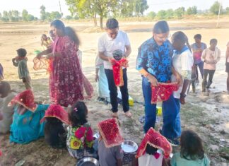ईंट-भट्ठों पर पहुंचकर उड़ान ग्रुप ट्रस्ट ने किया कन्या पूजन मजदूर परिवारों व बच्चों को करवाया भोजन Safidon News
